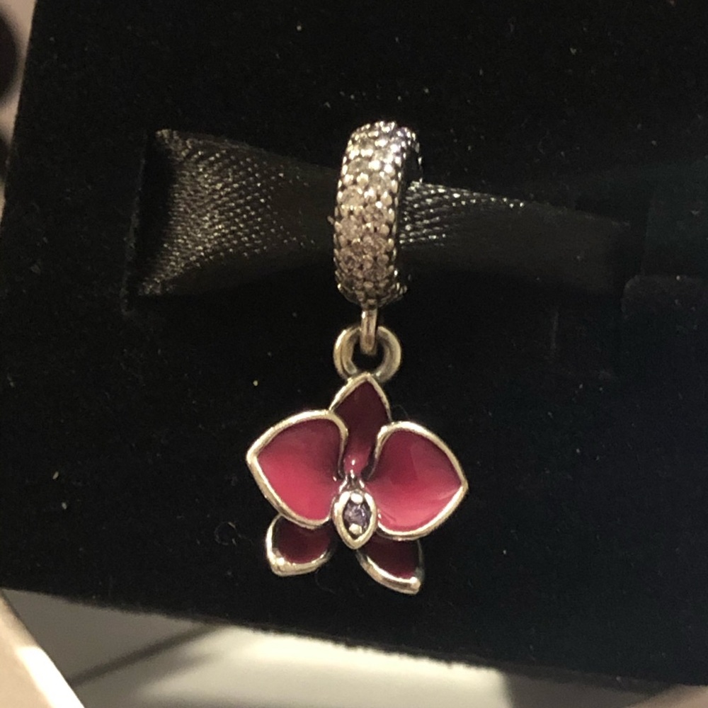 Authentic Pandora Charm - Flower with Pink Enamel - Rare & Discontinued
